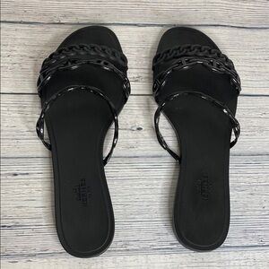 Hermes Black Rivet Women's Sandals